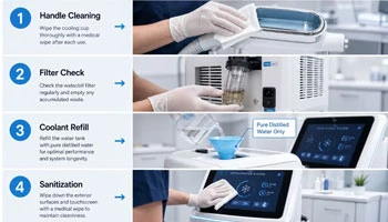 Gid Pwofesyonèl Antretyen ak Netwayaj Pou machin Cryolipolysis (Konjelasyon G...